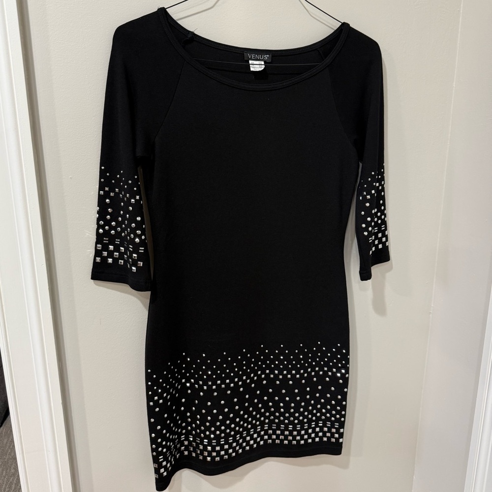 Venus Black Studded Dress